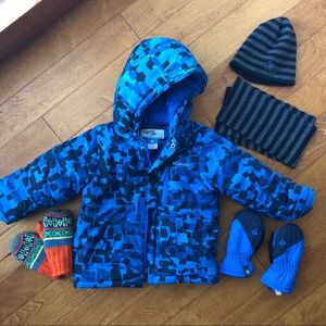 Snow jacket, gloves, scarf bundle